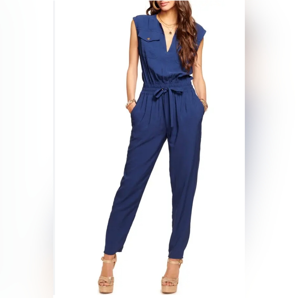 Ramy Brook Bria Sleeveless Jumpsuit In Spring Navy Elegant  Jumpsuit